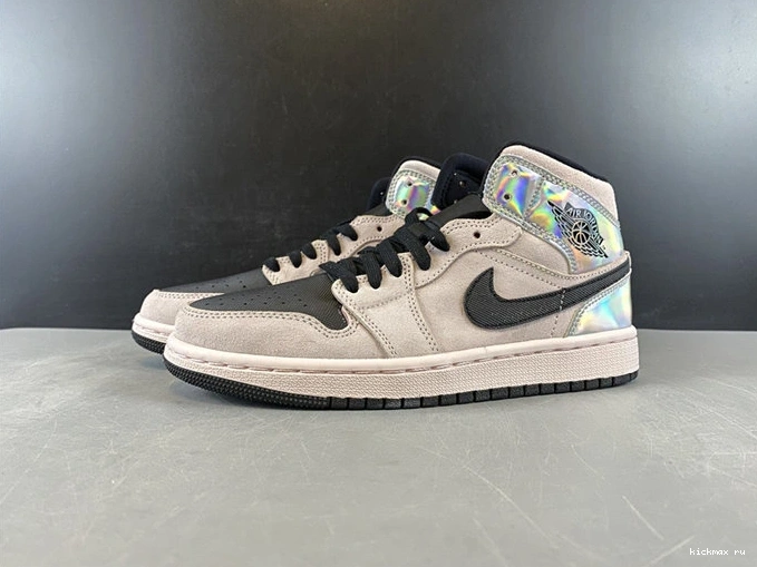 Rep MAX ComfortFit Jordan1 Mid Dirty Iridescent Powder BQ6472- 3746 1026